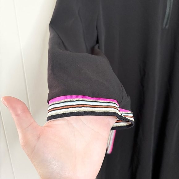 Peace of Cloth black shift dress size SM 1/2 sleeve crewneck - Picture 2 of 4